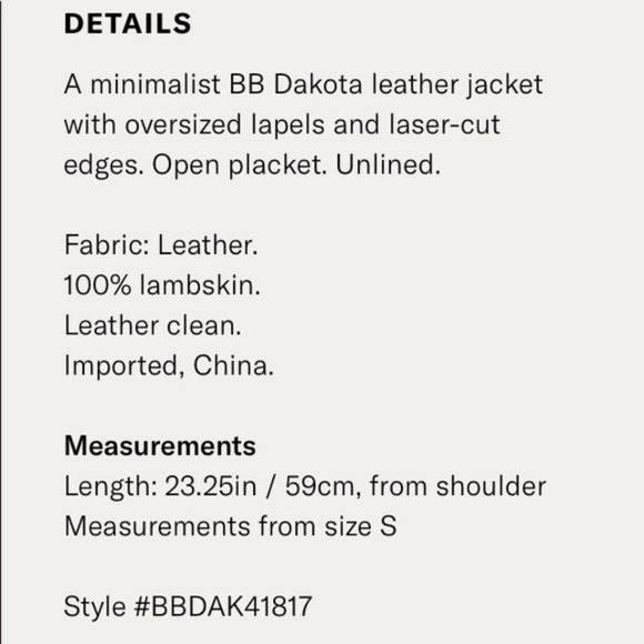 NWT ❤️BB Dakota 100% lambskin leather jacket XS - Picture 7 of 8